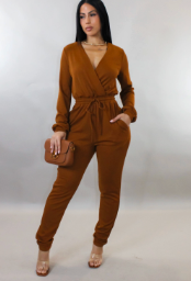 Last Nights Look Jumpsuit - Camel