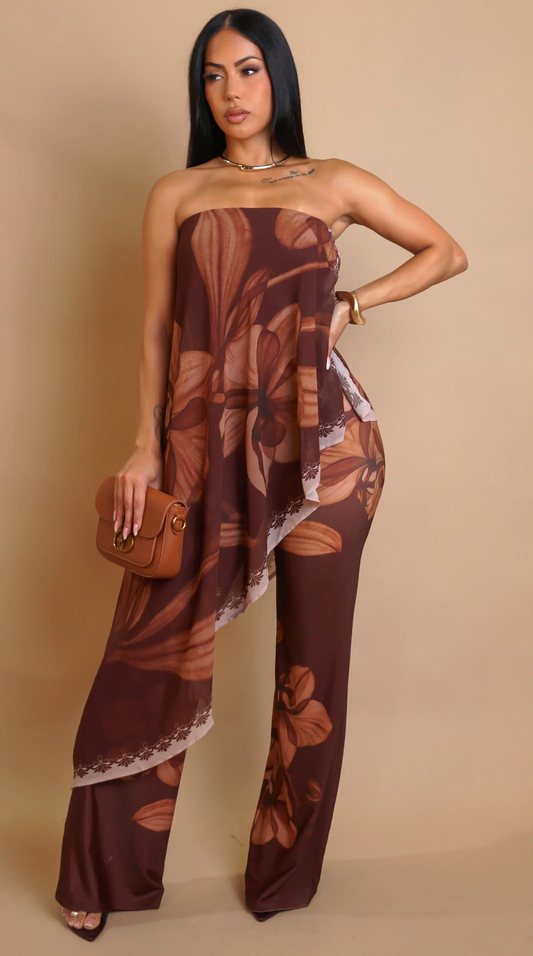 ENIGMA JUMPSUIT - BROWN
